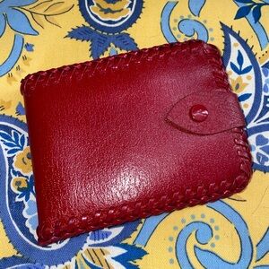 Red Leather Vintage Men's Wallet